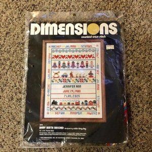 1980 Dimensions Cross Stitch Birth Record